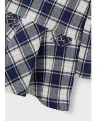 Bernumode | Mayoral: Knit dress for girl €41.74 Girls’ dress with puff sleeves and round neckline. The fitted waistline and invisible back zip provide comfort and elegance. Made from a mix of fabrics for a unique style, it features decorative faux front pockets and metallic appliqués. The checkered pattern gives it a modern and chic look.