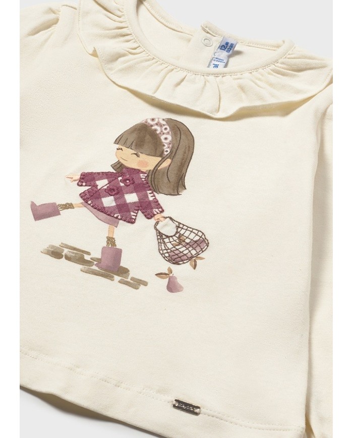 Bernumode | Mayoral: L/s shirt dress €14.46 Long-sleeved T-shirt for baby with elastic cuffs. Round neckline with a delicate ruffle detail. Hidden snap button closure makes dressing easier. Decorated with a playful doll print.
By choosing our cotton products, you are supporting the Better Cotton initiative. Better Cotton is sourced via a mass balance system and cannot be physically traced to the final product, but cotton farmers benefit from the demand for Better Cotton in equivalent volumes.
