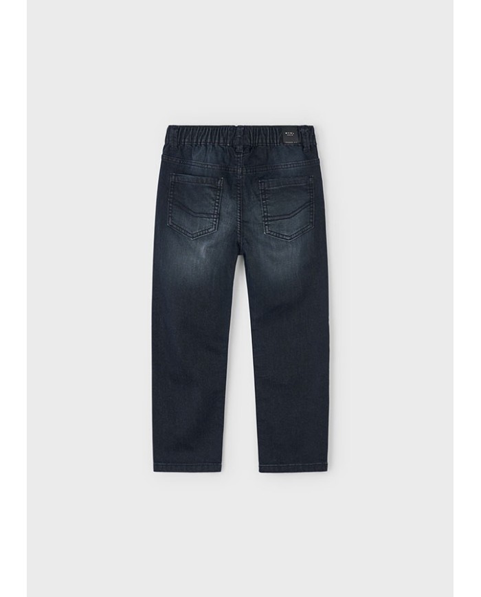 Bernumode | Mayoral: Soft denim jogger pants for boy €23.55 Boys’ long jogger pants, loose at the top and tapered towards the ankle. Perfect for sporty streetwear looks. Elastic waistband with drawstring for a comfortable fit. Made from comfortable cotton denim, easy to mix and match for daily outfits. Choosing Better Cotton supports sustainable production.