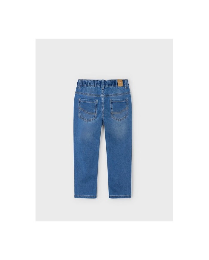 Bernumode | Mayoral: Soft denim jogger pants for boy €23.55 Boys’ long jogger pants, loose at the top and tapered towards the ankle. Perfect for sporty streetwear looks. Elastic waistband with drawstring for a comfortable fit. Made from comfortable cotton denim, easy to mix and match for daily outfits. Choosing Better Cotton supports sustainable production.