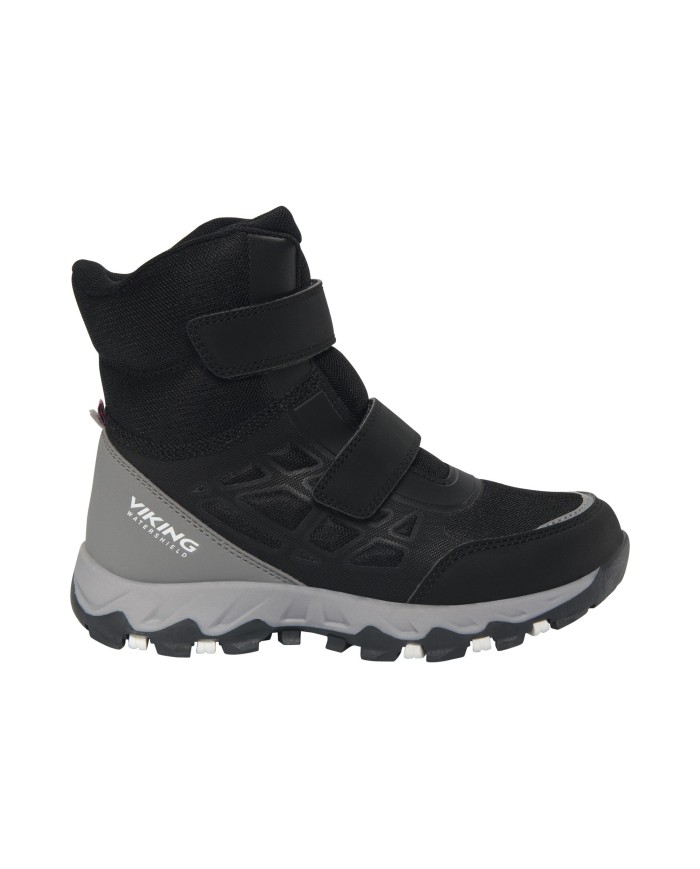 Bernumode | Viking: Track Warm WP 2V - Durable, waterproof, and insulated high cut junior shoe €50.33 When staying steady on the path is the task, Track Warm WP 2V gets the job done. That is because this sturdy, yet versatile waterproof boot is built with stability in mind, offering robust ankle support with double velcro fasteners. Its rugged sole is designed to provide serious traction on all surfaces, while a warm lining keeps out the cold. Durable elements like toe reinforcements and a protective mudguard ensure a long lifespan.