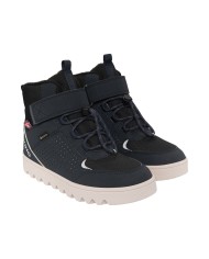 Bernumode | Viking: Fleek Warm GTX 1V SL - waterproof kids extra warm winter boot (with Primaloft) €75.95 Waterproof, insulated junior winter boot The perfect urban junior winter boot for the next generation, Fleek Warm GTX 1V matches premium foot comfort and protection with sustainability innovation. A higher cut upper featuring abundant reflective details for better visibility combines with a warm fleece lining and market-leading features like Primaloft insulation and a waterproof GORE-TEX membrane to ensure feet stay warm and dry throughout the season. Meanwhile, a rubber outsole sporting Viking's best urban grip will keep feet firm in any weather. Finally, a high percentage of recycled content reduces the need for virgin materials, earning Fleek Warm GTX a place with Viking's Less Impact Products.