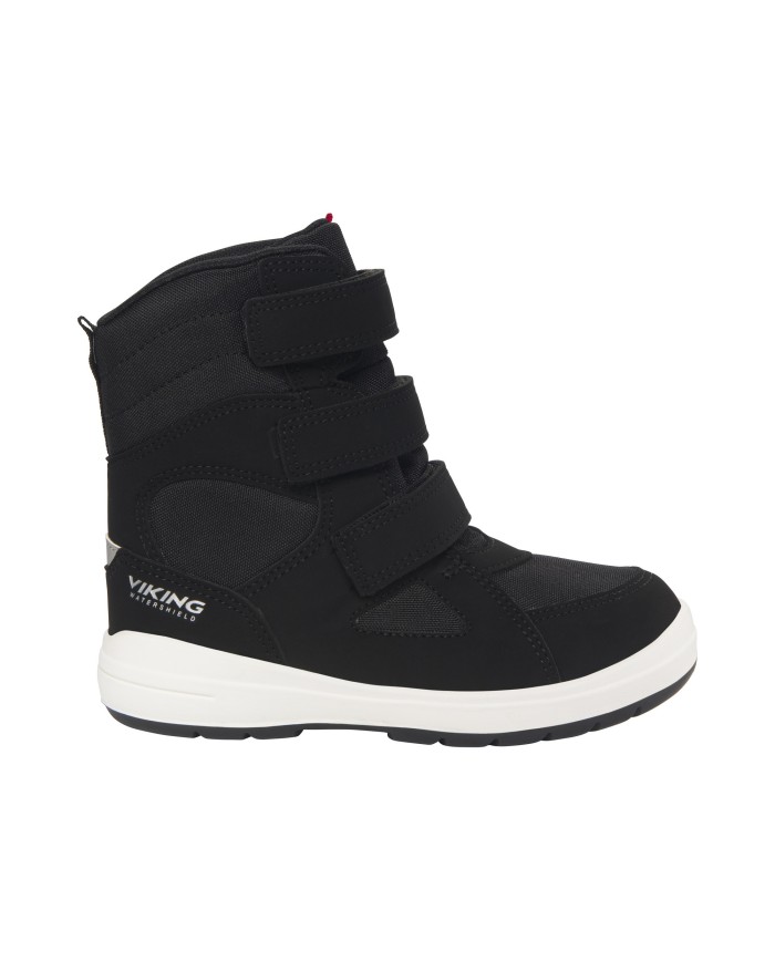 Bernumode | Viking: Fun Warm WP 3V - Kids durable waterproof winter boots €53.64 Add some extra fun to your kid's explorations with Fun Warm WP 3V. A kindergarten favorite, this high cut shoe features a foot strap gap to keep playsuits in place, and three velcro fasteners for a practical, precise fit. Viking's Watershield membrane, an EVA midsole, and a cozy lining ensure that feet stay dry and toasty in wet conditions. Toe and heel reinforcements, and a full rubber outsole provide all-around protection and solid grip.
