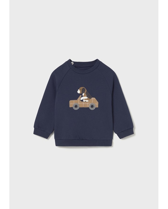 Bernumode | Mayoral: 3-piece  tracksuit for boy €32.64 3-piece sports set for babies, featuring a sweatshirt with a cute print of a puppy in a car and two pairs of pants. Made from soft and comfortable fabric, this set is perfect for active kids. The pants come with an elastic waistband, one pair in gray and the other in beige, with cuffs at the bottom for added comfort and style. This set is an excellent choice for outings and everyday wear. Bernumode | Mayoral: 3-piece  tracksuit for boy €32.64 3-piece sports set for babies, featuring a sweatshirt with a cute print of a puppy in a car and two pairs of pants. Made from soft and comfortable fabric, this set is perfect for active kids. The pants come with an elastic waistband, one pair in gray and the other in beige, with cuffs at the bottom for added comfort and style. This set is an excellent choice for outings and everyday wear.