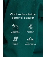 Bernumode | Reima: Juniors' water-repellent softshell pants Helppo €47.02 Wind-blocking kids' softshell pants. Loose fit with an adjustable, elasticated waist. Fleece interior for extra warmth and comfort. Easy to pull on.Note that the seams are not sealed, so product is not completely waterproof.These kids' breathable and windproof pants are made from Reima's dirt- and water-repellent softshell material that contains recycled fibres. Thanks to the fleece interior, the stretchy, adjustable waist and the elasticated hems, this design is really comfortable to wear.

Blocks wind outside, yet breathes
Bonded material, fleece on reverse for warmth
Elastic, adjustable waist
Elastic leg ends
Reflective details
