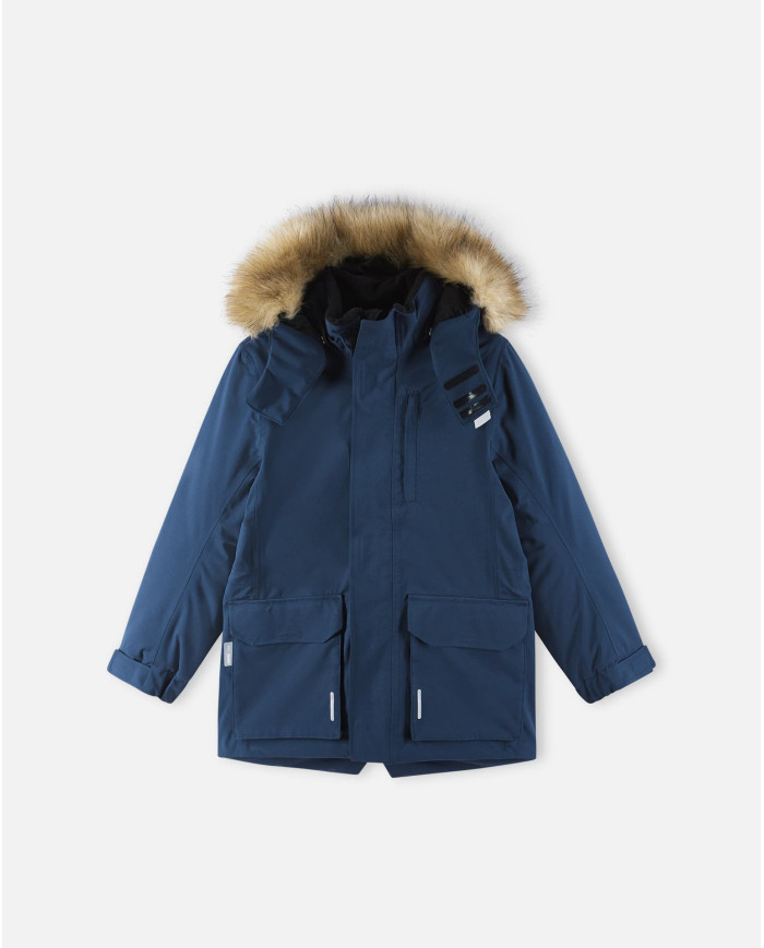 Bernumode | Reima: Reimatec winter jacket for teenagers, Ajaton(160 g) €118.17 


• All seams sealed waterproof• Smooth polyester lining• Fellex® insulation• Safe, detachable and adjustable hood with detachable faux fur trim• Adjustable cuffs• Two flap pockets• Zipped chest pocket• Adjustable waist
Sustainability
• bluesign® product• bluesign® approved main material, lining and insulation• Fluorocarbon-free water and dirt repellent finish BIONIC-FINISH®ECO• Contains certified recycled fibers• 100% recycled insulation




