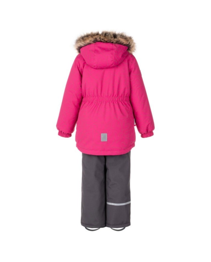 Bernumode | Lenne: Set RUBY  330 g +  150 g €87.87 Rough weather conditions of Estonia and the Nordic Countries, which make very high demands on children's clothing, are the foundation grounds of creating any new model. High-tech fabrics are used in order to fulfill all the requirements of the well-being of a happy child in any circumstance.Lenne's main goals in product development are safety, comfort, practicality and easy caring.
Active products are: light weighted, wind resistant and warm, breathable and water resistant, durable, safe, with exceptional design, easily cleanable.
Lenne is using Isosoft insulation material, which is presently the best new generation insulation which has a two times higher warmth maintenance coefficient and the technology applied in it allows for the volume of the insulation to be decreased four times in relation to the traditional insulation. Isosoft is rarely used in the manufacturing of childrens’ clothing due to its price. It ensures the unique comfort of warmth, it maintains warmth at the child’s skin and prevents the cold from entering inside, thanks to the unique micro-porous structure. Moreover, it allows the child to move freely and unhampered. The product’s great advantage is the fact that it effectively removes moisture to the outside, which additionally increases the comfort of use.Isosoft guarantees the effect of thermal insulation and lightness of the material through the special insulation components – these components are made up of thousands of individual fibres in the shape of a hollow tube. The material is as light as down and it is also very elastic – it returns to its original shape after compression or washing.
Water column: 5 000/10 000 mm
Breathable: 5 000/10 000 g/m2/24h
Girls’ winter set.
Weatherproof set with reflective print upper part is suitable for wearing in winter period 
Lenne girls’ winter set is water-, wind- and rainproof. The trousers with adjustable braces keep your child’s back warm even during active play.  The product design features reflective details, which make your child visible even in the darkest of winters. The safe snap-fastened hood detaches from the product if it gets stuck.
Our high-tech Active+ fabric has a waterproof membrane which prevents water from coming through the product. At the same time it has the ability to evaporate sweat. ◆Water resistance: water column 5 000/10 000 mm ◆Breathability: water vapour transmission rate 5 000/10 000 g/m²/24h ◆Wind resistance: air permeability 0 l/m²s ◆Water and soil reprellency: DWR coating (Durable Water Repellent)
EXTRA WARM ⁑⁑ insulation is the best choice for frosty weather. Breathable fabric keeps your child from sweating. Heat retaining capacity is much higher than in usual wadding. Offers wearers comfort and freedom of movement in -1..-30°C.
Cuff with soft fur lining. This unique detail for outdoor clothing protects your kids gentle skin from rubbing against strong and durable fabric. Prefer this irreplaceable solution when choosing an outdoor garment.
Loop for attaching the reflector.
 Bernumode | Lenne: Set RUBY  330 g +  150 g €87.87 Rough weather conditions of Estonia and the Nordic Countries, which make very high demands on children's clothing, are the foundation grounds of creating any new model. High-tech fabrics are used in order to fulfill all the requirements of the well-being of a happy child in any circumstance.Lenne's main goals in product development are safety, comfort, practicality and easy caring.
Active products are: light weighted, wind resistant and warm, breathable and water resistant, durable, safe, with exceptional design, easily cleanable.
Lenne is using Isosoft insulation material, which is presently the best new generation insulation which has a two times higher warmth maintenance coefficient and the technology applied in it allows for the volume of the insulation to be decreased four times in relation to the traditional insulation. Isosoft is rarely used in the manufacturing of childrens’ clothing due to its price. It ensures the unique comfort of warmth, it maintains warmth at the child’s skin and prevents the cold from entering inside, thanks to the unique micro-porous structure. Moreover, it allows the child to move freely and unhampered. The product’s great advantage is the fact that it effectively removes moisture to the outside, which additionally increases the comfort of use.Isosoft guarantees the effect of thermal insulation and lightness of the material through the special insulation components – these components are made up of thousands of individual fibres in the shape of a hollow tube. The material is as light as down and it is also very elastic – it returns to its original shape after compression or washing.
Water column: 5 000/10 000 mm
Breathable: 5 000/10 000 g/m2/24h
Girls’ winter set.
Weatherproof set with reflective print upper part is suitable for wearing in winter period 
Lenne girls’ winter set is water-, wind- and rainproof. The trousers with adjustable braces keep your child’s back warm even during active play.  The product design features reflective details, which make your child visible even in the darkest of winters. The safe snap-fastened hood detaches from the product if it gets stuck.
Our high-tech Active+ fabric has a waterproof membrane which prevents water from coming through the product. At the same time it has the ability to evaporate sweat. ◆Water resistance: water column 5 000/10 000 mm ◆Breathability: water vapour transmission rate 5 000/10 000 g/m²/24h ◆Wind resistance: air permeability 0 l/m²s ◆Water and soil reprellency: DWR coating (Durable Water Repellent)
EXTRA WARM ⁑⁑ insulation is the best choice for frosty weather. Breathable fabric keeps your child from sweating. Heat retaining capacity is much higher than in usual wadding. Offers wearers comfort and freedom of movement in -1..-30°C.
Cuff with soft fur lining. This unique detail for outdoor clothing protects your kids gentle skin from rubbing against strong and durable fabric. Prefer this irreplaceable solution when choosing an outdoor garment.
Loop for attaching the reflector.