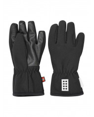 Bernumode | Lego wear: Kids' softshell gloves,LWATLIN 705 €22.28 SOFTSHELL GLOVES FOR BOYS AND GIRLSIn-between seasons, these softshell gloves are excellent. Use them in early spring or autumn so that your child’s hands are kept warm even on chilly mornings.The LEGO® gloves for boys and girls are made in a water-repelling softshell quality and have a soft inside made of microfleece.THIS IS WHY YOU WILL LOVE THE GLOVES•    The gloves have an anti-slip material on the palms for a better grip•    There is a small hook at the wrist to attach the gloves to each other when they are not in use – they won’t get lost that easily•    The softshell gloves are equipped with touch screen function on thumb and index finger so that your child can keep the gloves on while using his or her smartphone.The gloves have an ergonomically correct design and an elasticated wrist for optimum fit. Material and careSoftshell bonded with 100% polyester microfleece 280 gsm.•    96% polyester/4% elastane, woven•    40° Machine wash warm with similar colours•    Do not dry clean•    Do not iron•    Do not tumble dry, line drying in the shade.•    Do not bleach or use detergents w optical bleachesSpecifications•    Elastic at wrist keeps the glove in place.•    Elasticated binding at opening.•    Soft microfleece lining inside gloves.•    Ergonomic fit.•    Water resistant.•    Windproof.•    PU anti-slip material on palm for better grip.•    3M Scotchlite reflector.•    Touchscreen compatible fingertips allow devices to sense touch without removing the glove.•    Bionic Finish ECO water repellent finish on the surface.•    Windproof.