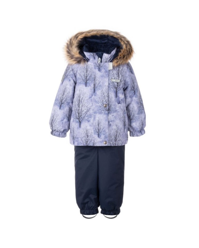 Bernumode | Lenne: Set TREE  250 g +  150 g €81.92 Rough weather conditions of Estonia and the Nordic Countries, which make very high demands on children's clothing, are the foundation grounds of creating any new model. High-tech fabrics are used in order to fulfill all the requirements of the well-being of a happy child in any circumstance.Lenne's main goals in product development are safety, comfort, practicality and easy caring.
Active products are: light weighted, wind resistant and warm, breathable and water resistant, durable, safe, with exceptional design, easily cleanable.
Lenne is using Isosoft insulation material, which is presently the best new generation insulation which has a two times higher warmth maintenance coefficient and the technology applied in it allows for the volume of the insulation to be decreased four times in relation to the traditional insulation. Isosoft is rarely used in the manufacturing of childrens’ clothing due to its price. It ensures the unique comfort of warmth, it maintains warmth at the child’s skin and prevents the cold from entering inside, thanks to the unique micro-porous structure. Moreover, it allows the child to move freely and unhampered. The product’s great advantage is the fact that it effectively removes moisture to the outside, which additionally increases the comfort of use.Isosoft guarantees the effect of thermal insulation and lightness of the material through the special insulation components – these components are made up of thousands of individual fibres in the shape of a hollow tube. The material is as light as down and it is also very elastic – it returns to its original shape after compression or washing.
Water column: 5 000/10 000 mm
Breathable: 5 000/10 000 g/m2/24h
Girls’ winter set.
Weatherproof and warm winter set for kids.
Warm winter jacket in unique print combined with padded classical winter pants is a great looking and practical outfit for wintertime outdoor activities. The hooded jacket has two side pockets  that fit a pack of handkerchiefs and all the special stones that the little one happened to discover. Adjustable suspenders guarantee the best fit to a growing child. High waisted pants keep the child warm even during the most active play. Pants with elastic cuffs and detachable ankle loops stay securely on the boots. The design features reflective details that make child visible in the dark. The snap-fastened hood is safe as it easily detaches from the product in case it gets stuck.