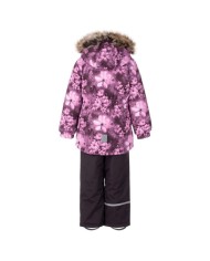 Bernumode | Lenne: Set RIMONA  330 g +  150 g €101.75 Rough weather conditions of Estonia and the Nordic Countries, which make very high demands on children's clothing, are the foundation grounds of creating any new model. High-tech fabrics are used in order to fulfill all the requirements of the well-being of a happy child in any circumstance.Lenne's main goals in product development are safety, comfort, practicality and easy caring.
Active products are: light weighted, wind resistant and warm, breathable and water resistant, durable, safe, with exceptional design, easily cleanable.
Lenne is using Isosoft insulation material, which is presently the best new generation insulation which has a two times higher warmth maintenance coefficient and the technology applied in it allows for the volume of the insulation to be decreased four times in relation to the traditional insulation. Isosoft is rarely used in the manufacturing of childrens’ clothing due to its price. It ensures the unique comfort of warmth, it maintains warmth at the child’s skin and prevents the cold from entering inside, thanks to the unique micro-porous structure. Moreover, it allows the child to move freely and unhampered. The product’s great advantage is the fact that it effectively removes moisture to the outside, which additionally increases the comfort of use.Isosoft guarantees the effect of thermal insulation and lightness of the material through the special insulation components – these components are made up of thousands of individual fibres in the shape of a hollow tube. The material is as light as down and it is also very elastic – it returns to its original shape after compression or washing.
Water column: 5 000/10 000 mm
Breathable: 5 000/10 000 g/m2/24h
Girls’ winter set.
Weatherproof set with reflective print upper part is suitable for wearing in winter period 
Lenne girls’ winter set is water-, wind- and rainproof. The trousers with adjustable braces keep your child’s back warm even during active play.  The product design features reflective details, which make your child visible even in the darkest of winters. The safe snap-fastened hood detaches from the product if it gets stuck.
Our high-tech Active+ fabric has a waterproof membrane which prevents water from coming through the product. At the same time it has the ability to evaporate sweat. ◆Water resistance: water column 5 000/10 000 mm ◆Breathability: water vapour transmission rate 5 000/10 000 g/m²/24h ◆Wind resistance: air permeability 0 l/m²s ◆Water and soil reprellency: DWR coating (Durable Water Repellent)
EXTRA WARM ⁑⁑ insulation is the best choice for frosty weather. Breathable fabric keeps your child from sweating. Heat retaining capacity is much higher than in usual wadding. Offers wearers comfort and freedom of movement in -1..-30°C.
Cuff with soft fur lining. This unique detail for outdoor clothing protects your kids gentle skin from rubbing against strong and durable fabric. Prefer this irreplaceable solution when choosing an outdoor garment.

Loop for attaching the reflector.
