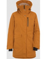 Bernumode | DIDRIKSONS: Ziemas Jaka/Parka CIANA 240 g 198,35 € Ciana ir klasiska, vatēta parke ar sportisku izskatu ikdienas lietošanai. Aiz muguras daļas un kapuces iekšpusē ir silts un patīkams “sherpa” materiāls komfortam un siltumam. Tā ir pilnībā vēja necaurlaidīga un ūdensizturīga ar līmētām šuvēm, kā arī tai ir standarta piegriezums ar viegli pieguļošu siluetu.
Viduklis un piedurkņu gali ir regulējami. Pilna garuma divvirzienu rāvējslēdzējs priekšpusē ar aizsargājošu vēja līstīti. Ciana ir divas priekšējās kabatas ar pogām un sānu atverēm, kā arī atstarojoša lente labajā priekšējā kabatā. Viena krūšu kabata ar ūdensizturīgu rāvējslēdzēju, viena kabata ar rāvējslēdzēju zem aizsarglīstītes un viena iekšējā sieta kabata. Labajā priekšējā kabatā ir atstarojoša lente, kuru var izvilkt pēc nepieciešamības. Pildījums ir izgatavots no pārstrādātām šķiedrām, bet odere krāsota, izmantojot Solution Dye tehnoloģiju, kas ietaupa līdz pat 80% ūdens salīdzinājumā ar tradicionāli krāsotu poliestera/poliamīda audumu. PFC nesaturošs ūdeni atgrūdošs pārklājums.
Dizainēts Zviedrijā, ražots Ķīnā.
Art.nr.: 504306


Ūdens kolonna: 10 000 mm


Elpojamība: 7 000 g/m²/24 h


Pildījums: 240 g/m²


Materiāli


Odere 1:100% poliamīds


Odere 2:100% poliesters


Pildījums:100% poliesters7000 g/m²/24 h, ASTM E-96 BW standarts


Virs audums:100% poliamīdsDRY-10, visas šuves līmētas


Poliamīds ir sintētisks materiāls, ko izmanto apģērbos, kam nepieciešama ūdensatgrūšana, vieglums, elpojamība vai spēja novadīt mitrumu — atsevišķi vai kombinācijā, atkarībā no apģērba funkcijas. Par konkrētā izstrādājuma īpašībām skatiet aprakstu.
Poliesters ir sintētisks materiāls, ko izmanto apģērbos, kam nepieciešama ūdensatgrūšana, vieglums, elpojamība vai mitruma novadīšana — atsevišķi vai kopā. Konkrētās īpašības norādītas izstrādājuma aprakstā.
Apģērba materiāls nosaka tā īpašības un funkcijas.
Kopšana


Mazgāt veļasmašīnā 40°C maigajā režīmā


Nebalināt


Nežāvēt veļas žāvētājā


Gludināt zemā temperatūrā


Ķīmiskā tīrīšana nav atļauta



