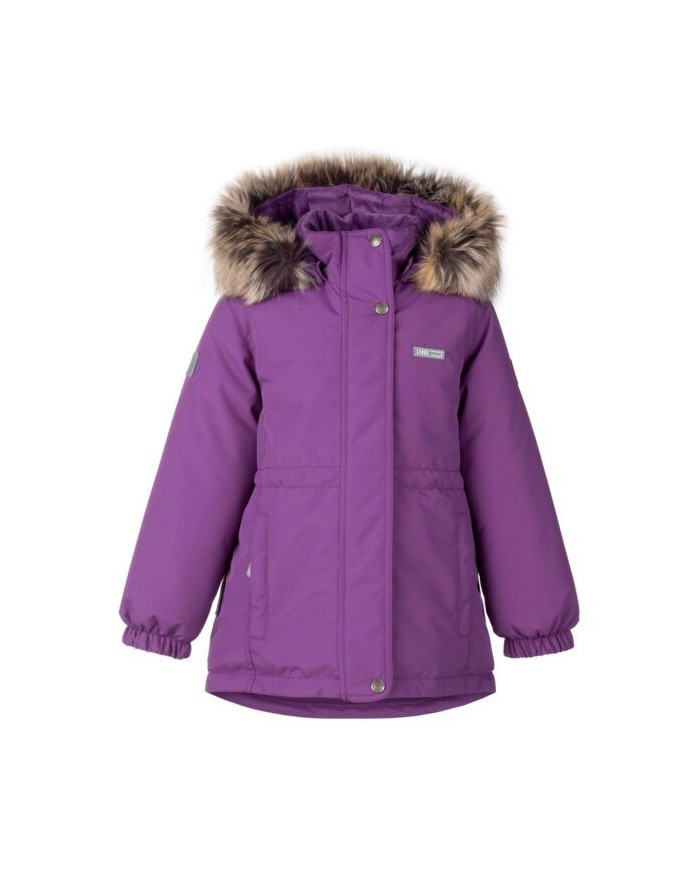 Bernumode | Lenne: Jacket/Parka MAYA 330 g €82.58 
Parka made of highly durable fabric with extra warm wadding!
The childrens’ parka is longer in the back and made of highly waterproof and breathable ActivePlus fabric, which ensures maximum comfort at all times. The waterproof surface of the fabric protects from wind, rain and snow, does not become deformed and handles regular washing, maintaining its initial qualities. Adjustable waist gives perfect fit to a growing child. The design features reflective details, which make your child visible even in the darkest of winters. Safe snap-fastened hood detaches from the product if it gets stuck.
The high-tech Active+ fabric provides maximum protection even in the most changeable weather – its membrane is waterproof yet breathable, allowing moisture to escape from the body. With a waterproof rating of 10,000 mm, breathability of 10,000 g/m²/24 h, windproof performance, and a DWR-treated water-repellent surface, it keeps the wearer warm and dry in any situation. PFC-free water-repellent finish
EXTRA WARM – perfect for extreme cold, down to –30 °C. Keeps warm while breathable materials help prevent overheating. The padding is made from recycled materials.
Adjustable waist for better fit. Great way to accentuate waistline or make bigger size fit better.
Soft fur in the collar, hood and sleeve ends protects the delicate skin from rubbing, making the product extra comfortable.
Loop for attaching the reflector.
