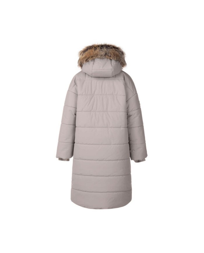 Bernumode | Lenne: Winter coat for girl LILIAN 250 g €101.09 Water column: 10 000 mm
Breathable: 10 000 g/m²/24h
Water and soil reprellency: DWR coating (Durable Water Repellent)

Wider and longer winter coat if perfect for cold weather!
The girls’ coat is made of soft weatherproof material and features wider design. The front of the coat features two deep pockets for keys and mobile phone. Long zipper at the front is convenient as it is possible to open it from both sides. At the sleeve end there is soft and warm fleece to prevent the cold form getting in.
The high-tech Active+ fabric provides maximum protection even in the most changeable weather – its membrane is waterproof yet breathable, allowing moisture to escape from the body. With a waterproof rating of 10,000 mm, breathability of 10,000 g/m²/24 h, windproof performance, and a DWR-treated water-repellent surface, it keeps the wearer warm and dry in any situation.
EXTRA WARM – perfect for extreme cold, down to –30 °C. Keeps warm while breathable materials help prevent overheating. The padding is made from recycled materials.
Soft furry lining
Loop for attaching the reflector.
