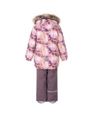 Bernumode | Lenne: Set RIMONA  330 g +  150 g €87.87 Rough weather conditions of Estonia and the Nordic Countries, which make very high demands on children's clothing, are the foundation grounds of creating any new model. High-tech fabrics are used in order to fulfill all the requirements of the well-being of a happy child in any circumstance.Lenne's main goals in product development are safety, comfort, practicality and easy caring.
Active products are: light weighted, wind resistant and warm, breathable and water resistant, durable, safe, with exceptional design, easily cleanable.
Lenne is using Isosoft insulation material, which is presently the best new generation insulation which has a two times higher warmth maintenance coefficient and the technology applied in it allows for the volume of the insulation to be decreased four times in relation to the traditional insulation. Isosoft is rarely used in the manufacturing of childrens’ clothing due to its price. It ensures the unique comfort of warmth, it maintains warmth at the child’s skin and prevents the cold from entering inside, thanks to the unique micro-porous structure. Moreover, it allows the child to move freely and unhampered. The product’s great advantage is the fact that it effectively removes moisture to the outside, which additionally increases the comfort of use.Isosoft guarantees the effect of thermal insulation and lightness of the material through the special insulation components – these components are made up of thousands of individual fibres in the shape of a hollow tube. The material is as light as down and it is also very elastic – it returns to its original shape after compression or washing.
Water column: 5 000/10 000 mm
Breathable: 5 000/10 000 g/m2/24h
Girls’ winter set.
Weatherproof set with reflective print upper part is suitable for wearing in winter period 
Lenne girls’ winter set is water-, wind- and rainproof. The trousers with adjustable braces keep your child’s back warm even during active play.  The product design features reflective details, which make your child visible even in the darkest of winters. The safe snap-fastened hood detaches from the product if it gets stuck.
Our high-tech Active+ fabric has a waterproof membrane which prevents water from coming through the product. At the same time it has the ability to evaporate sweat. ◆Water resistance: water column 5 000/10 000 mm ◆Breathability: water vapour transmission rate 5 000/10 000 g/m²/24h ◆Wind resistance: air permeability 0 l/m²s ◆Water and soil reprellency: DWR coating (Durable Water Repellent)
EXTRA WARM ⁑⁑ insulation is the best choice for frosty weather. Breathable fabric keeps your child from sweating. Heat retaining capacity is much higher than in usual wadding. Offers wearers comfort and freedom of movement in -1..-30°C.
Cuff with soft fur lining. This unique detail for outdoor clothing protects your kids gentle skin from rubbing against strong and durable fabric. Prefer this irreplaceable solution when choosing an outdoor garment.

Loop for attaching the reflector.
