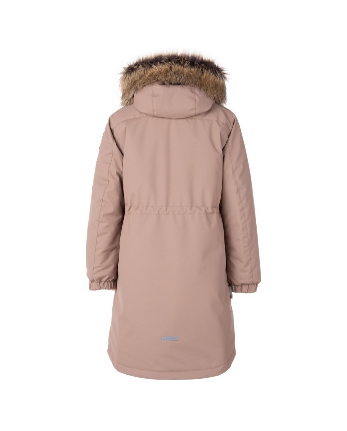 Bernumode | Lenne: Jacket/Parka BETH 250 g €105.72 Water column: 10 000 mm
Breathable: 10 000 g/m²/24h
Water and soil reprellency: DWR coating (Durable Water Repellent)
Le-Company girls’ winter parka
Warm and beautiful winter parka made of weatherproof ActivePlus fabric.
Solid-colour winter parka’s simple design is made special by cool fur-trimmed hood and foldable elongated collar. Parka is made of highly waterproof and breathable ActivePlus fabric, which ensures maximum comfort at all times. The waterproof surface of the fabric protects from wind, rain and snow, does not become deformed and handles regular washing, maintaining its initial qualities. The front of the parka features two deeper sidepockets and two upper diagonal pockets with zippers. Sleeves are adjustable by snap-fasteners.
The high-tech Active+ fabric provides maximum protection even in the most changeable weather – its membrane is waterproof yet breathable, allowing moisture to escape from the body. With a waterproof rating of 10,000 mm, breathability of 10,000 g/m²/24 h, windproof performance, and a DWR-treated water-repellent surface, it keeps the wearer warm and dry in any situation. PFC-free water-repellent finish.
EXTRA WARM – perfect for extreme cold, down to –30 °C. Keeps warm while breathable materials help prevent overheating. The padding is made from recycled materials.
Loop for attaching the reflector.



