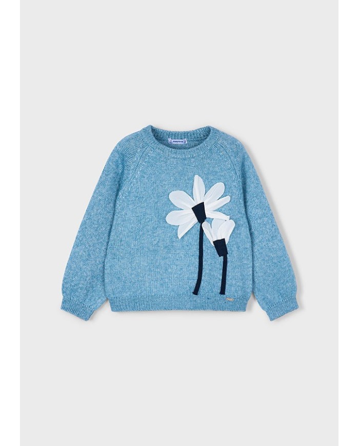 Bernumode | Mayoral: Flower applique jersey for girl €19.03 Girls’ puff-sleeve sweater. Round neckline. Made with recycled polyester. Soft knit fabric with a pleasant touch. Decorative elements: floral appliqués.