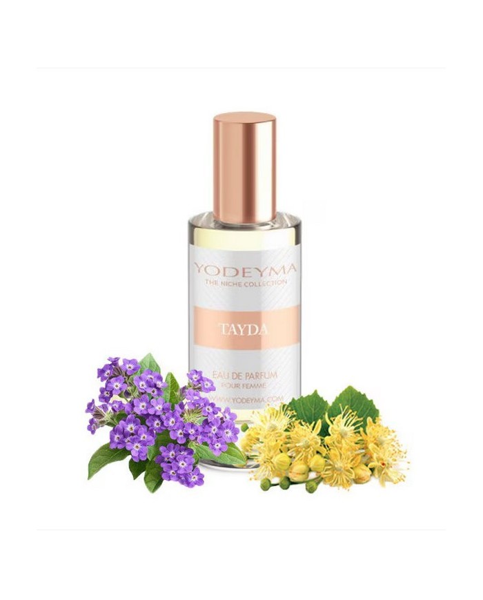 Bernumode | YODEYMA: TAYDA Miniperfume 15мл 7,60 € Аромат, вдохновлённый TILIA Marc-Antoine Barrois
Это цветочный и солнечный аромат — лёгкий, тёплый и радостный. Он вызывает ассоциации с летними днями, природой, солнечными садами, цветущими растениями и мероприятиями на свежем воздухе.
Верхние ноты — это те, которые ощущаются в аромате самыми первыми.Ноты сердца — это эссенция и сущность аромата.Базовые ноты — это те, которые придают аромату глубину и стойкость.
Верхняя нотаЛиповый цвет
Нота сердцаГелиотроп
Базовая нотаАмброксан