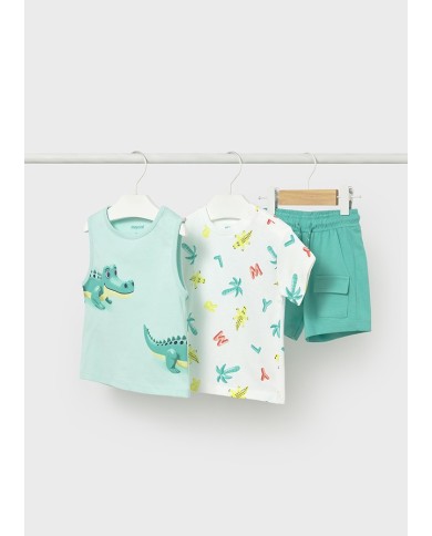 Mayoral: 3-Piece Boy’s Set (T-Shirt, Sleeveless T-Shirt, Shorts)
