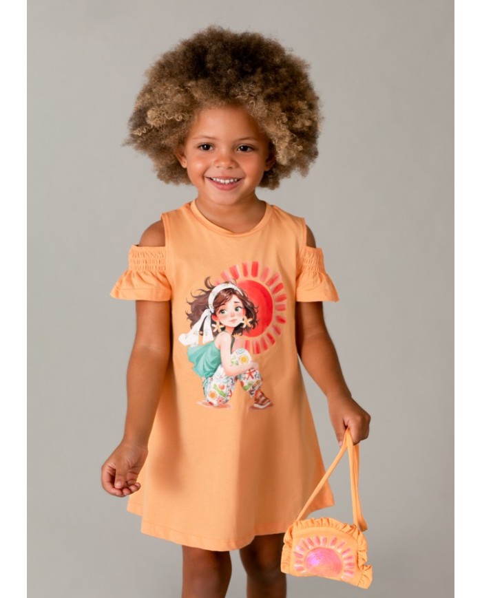 Bernumode | Mayoral: Girls’ knit dress with shoulder cut-outs and a small bag €27.19 
