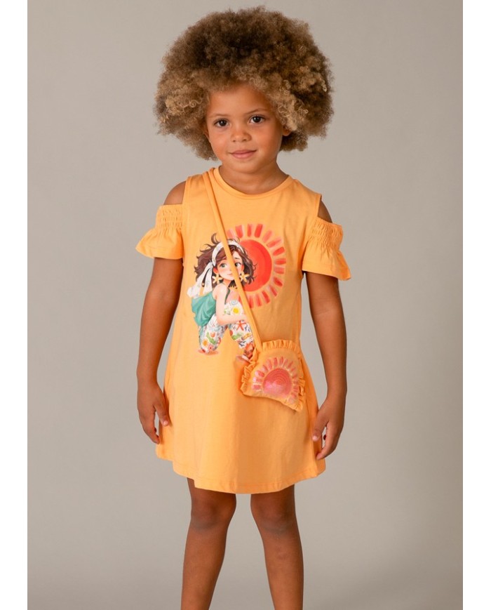 Bernumode | Mayoral: Girls’ knit dress with shoulder cut-outs and a small bag €27.19 
