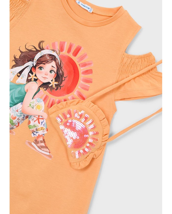 Bernumode | Mayoral: Girls’ knit dress with shoulder cut-outs and a small bag €27.19 
