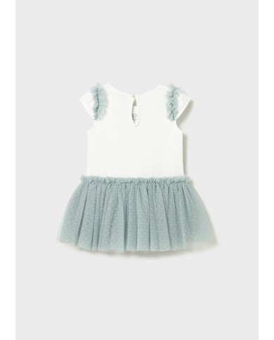 Mayoral: Knitted dress with a tulle skirt for a girl