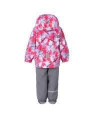 Bernumode | Lenne: Demi season set ROZA 80 g +  45 g €79.27 This set made of weatherproof Active fabric is suitable for smaller girls who love to be active outside and are not afraid of getting wet. The waterproof surface of the fabric is durable and comfortable as it protects from wind and rain, does not become deformed and handles regular washing, maintaining its original qualities. Wearing windproof and rainproof trousers under the jacket, it is an ideal choice for everyday outdoor games. The product design features reflective details, which make your child visible even when it is dark outside. The safe snap-fastened hood detaches from the product if it gets stuck.
Water column: 5 000/10 000 mm
Breathable: 5 000/10 000 g/m2/24h
Weatherproof set with adorable print upper part is suitable for wearing in spring-autumn period.



Upper part Active and lower part Active+. Our high-tech fabrics have a waterproof membrane which prevents water from coming through the product. At the same time it has the ability to evaporate sweat. ◆Water resistance: water column 5000/10 000 mm ◆Breathability: water vapour transmission rate 5000/10 000 g/m²/24h ◆Wind resistance: air permeability 0 l/m²s ◆Water and soil reprellency: DWR coating (Durable Water Repellent)




WARM ** insulation is the best choice for cool weather. Perfect for temperatures ...0 °C. This wadding is made of recycled materials, reducing the need to overly consume natural resources. Tip: Check the „feels like“ temperature. Factors like wind and humidity play a great role on how cold you feel and you might need to use an extra layer.



Loop for attaching the reflector.

