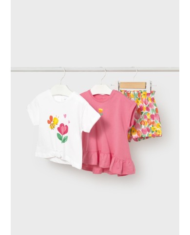 Mayoral: Girls’ 3-piece set (2 T-shirts and shorts)