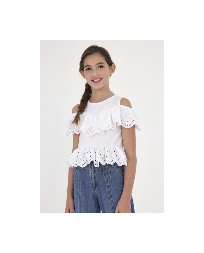 Bernumode | Mayoral: Eyelet knit blouse €15.12 Size guide:8 years = 128cm10 years = 140cm12 years = 152cm14 years = 157cm (girl)/160 cm (boy)16 years = 162cm (girl)/166 cm (boy)18 years = 167cm (girl)/172 cm (boy)