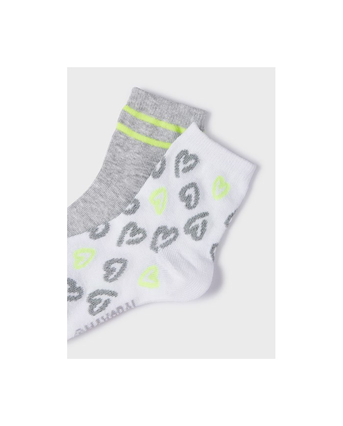 Bernumode | Mayoral: 2 socks set €4.41 Size guide:
2 years (92 cm)        19-22 (13,6 cm)
4 years (104 cm)       23-26 (16,8 cm)
6 years (116 cm)       27-31 (19,1 cm)
8 years (128 cm)       32-35 (20,4 cm)
10 years (140 cm)     35-36 (21,6 cm)
12 years (152 cm)     36-37 (22,8 cm)
14 years (158 cm)     37-38 (23,5 cm)
16 years (164 cm)     39-40 (24,7 cm)
18 years (170 cm)     41-42 (25,3 cm)